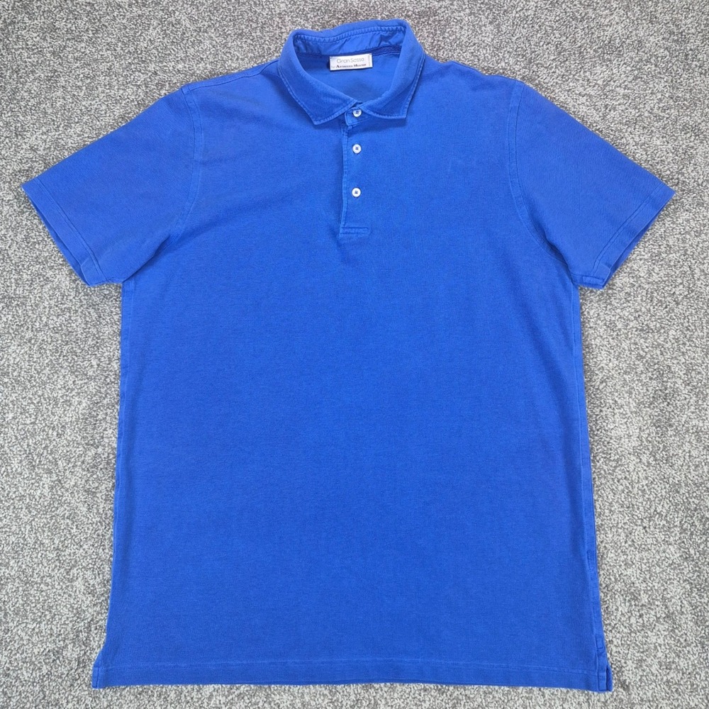 Gran Sasso Polo Shirt Mens 54 / US XL Blue Short Sleeve Cotton Made in Italy